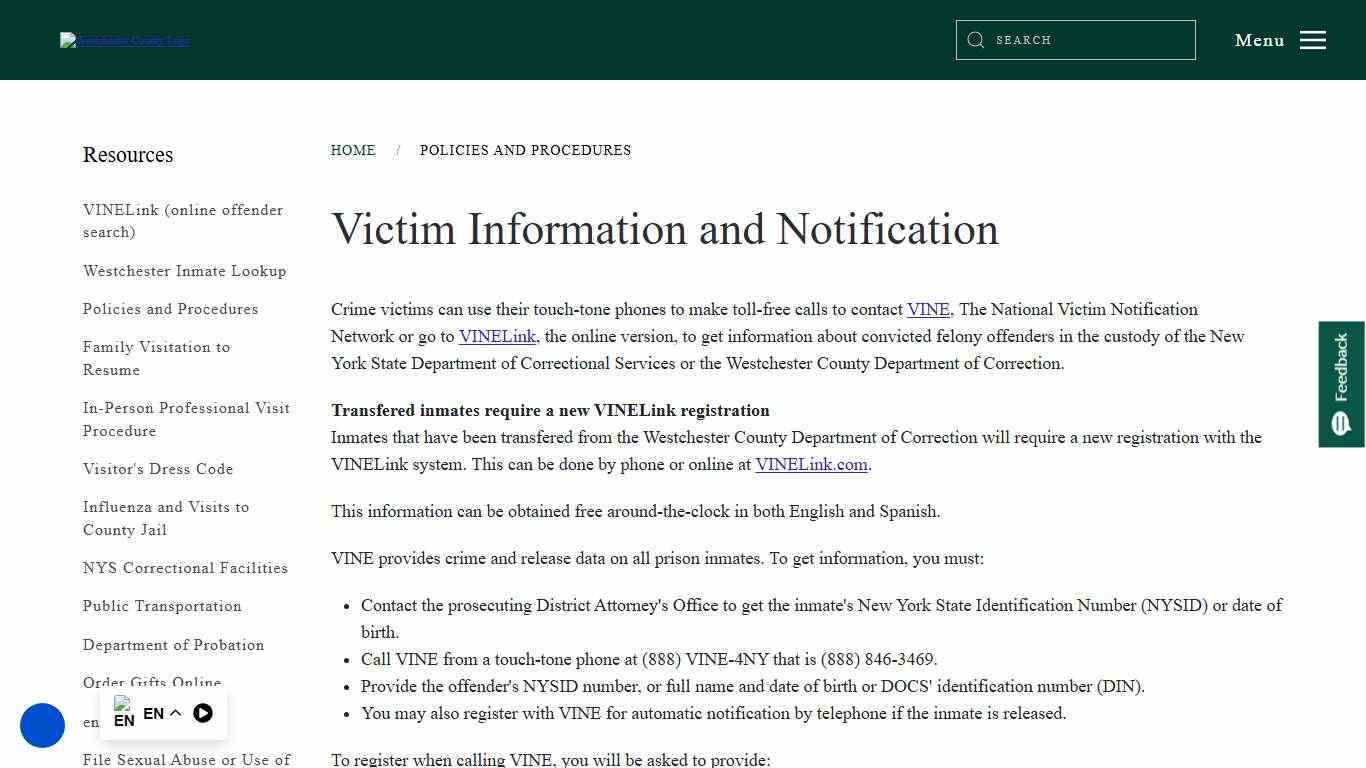 Victim Information and Notification